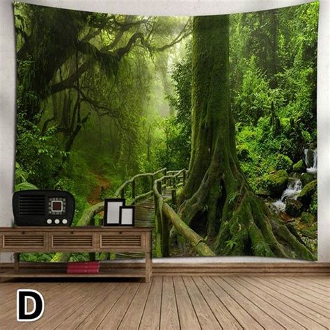 Mystic Forest Tapestry Living Room Decor Sycamore Tree Wall Hanging