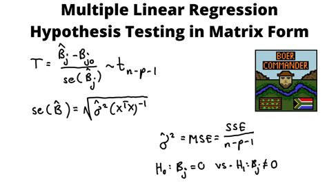 Multiple Linear Regression Hypothesis Testing In Matrix Form YouTube
