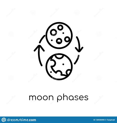 Moon Phases Icon Trendy Modern Flat Linear Vector Moon Phases I Stock