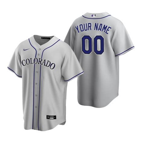 Mens Colorado Rockies Custom Nike Gray Stitched Mlb Cool Base Road