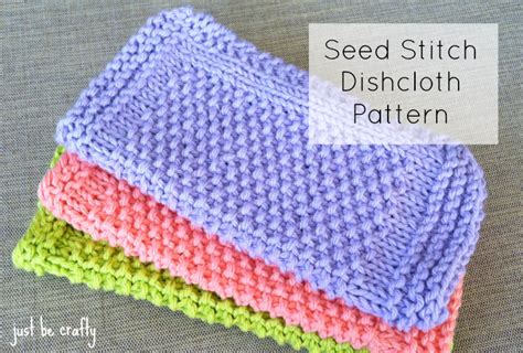 What gives the seed stitch it's special look is just knitting in the purl stitches and purling in the knit stitches. Seed Stitch Dishcloth Pattern - Free Pattern by Just Be ...