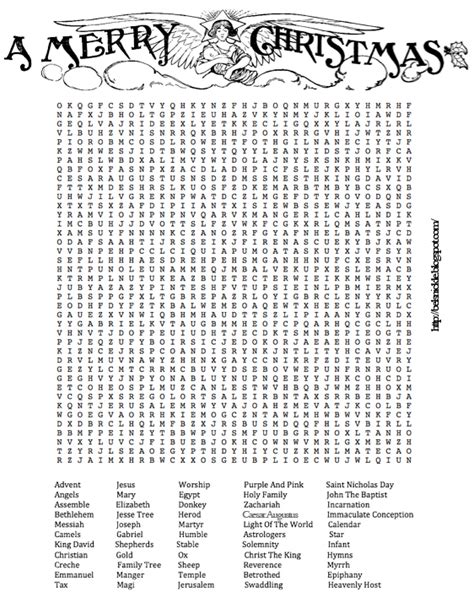 Advent Word Search Puzzle Belznickle Blogspot Advent Word
