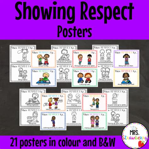 Respect Posters Activity Mrs Strawberry