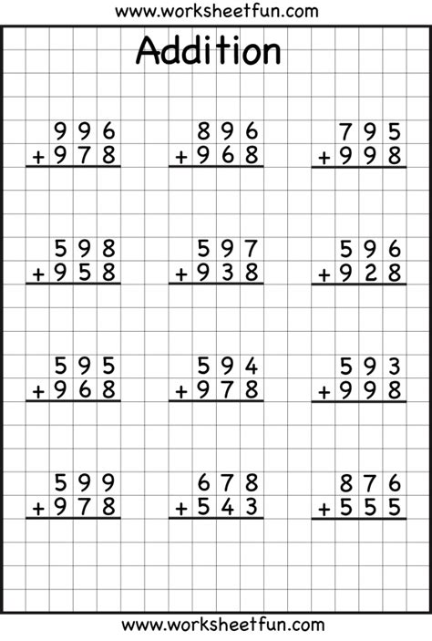 3 Digit Addition With Regrouping Worksheet Pdf Rick Sanchezs