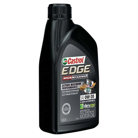 Castrol Edge High Mileage 0w 20 Advanced Full Synthetic Motor Oil 1