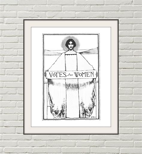 Suffrage Poster Adult Coloring Page 8 X 10 Feminist Print Votes For
