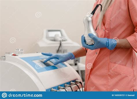 Cosmetologist With Laser Machine Stock Image Image Of Modern Hands