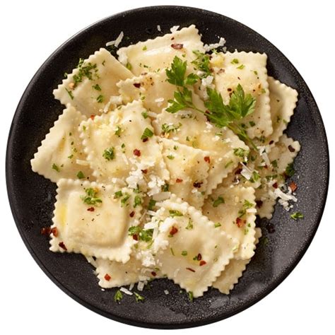 Organic Five Cheese Ravioli With Extra Virgin Olive Oil And Herb Sauce