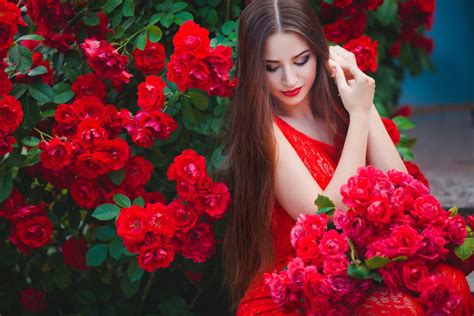 Flowers And Leaves Beautiful Girl Stock Photo Free Download