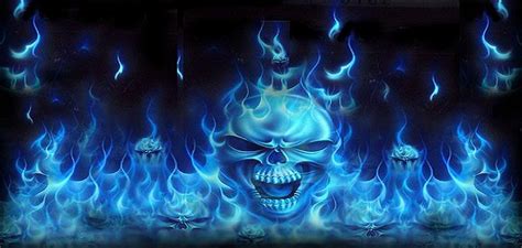 Blue Flame Skull Wallpaper Wallpapersafari