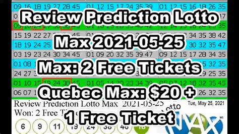 Reload page if it seems out of date. Review Winning Prediction Lotto Max for 2021-05-25 - YouTube