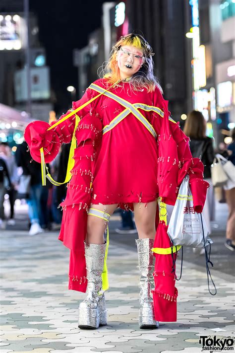 avant garde handmade harajuku street fashion and glitter platform boots