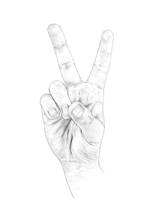 Hand Peace Sign Drawing At Getdrawings Free Download