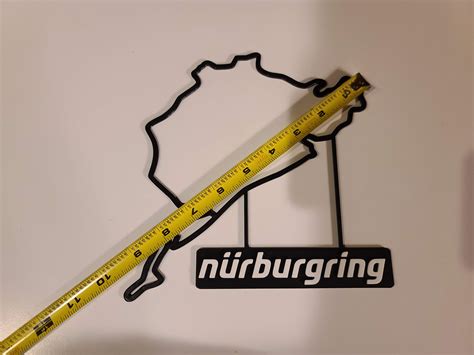 Stl File Nurburgring Track Map With Nameplate Wall Art・3d Printable