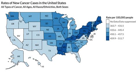 The Cdc Just Mapped Which States Have The Highest Rates Of Cancer In