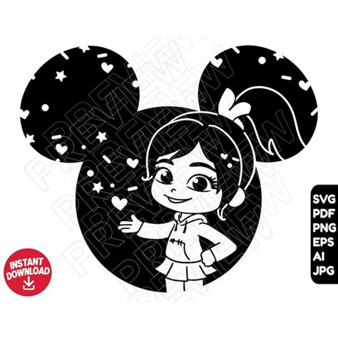 Vanellope Svg Wreck It Ralph Png Clipart Cut File Outline Inspire