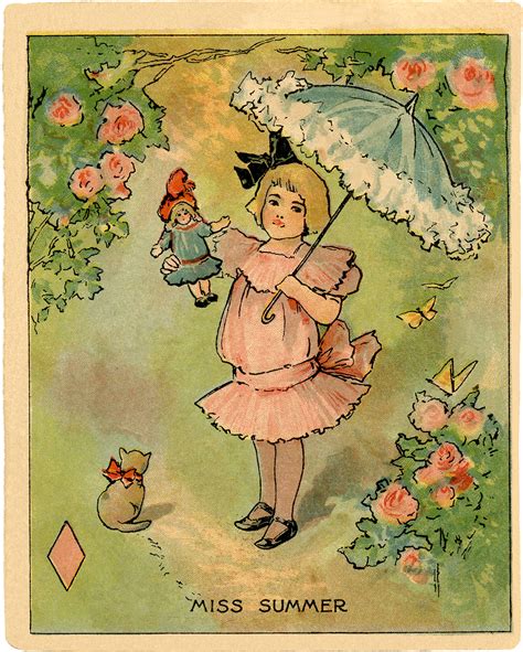 Vintage Miss Summer Clip Art The Graphics Fairy