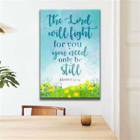 Exodus 1414 The Lord Will Fight For You Christian Canvas Art Bible
