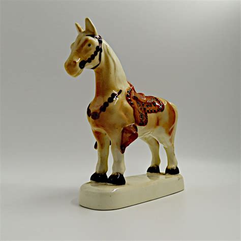 Vintage Hand Painted Porcelain Horse Figurine Etsy