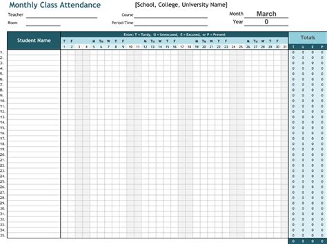 Permalink To Attendance List Template Sheets For Word And Excel® In