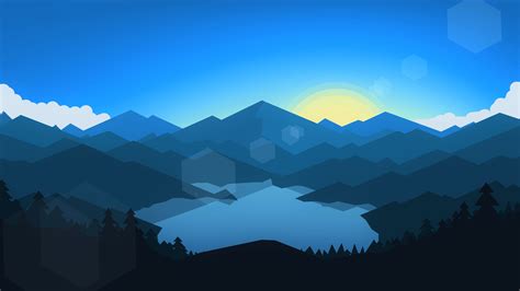 Forest Mountains Sunset Cool Weather Minimalism Hd Artist