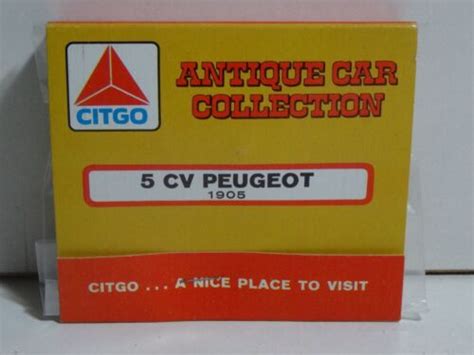 Vintage CITGO Antique CAR COLLECTION #7 1905 5 CV Peugeot Matchbook