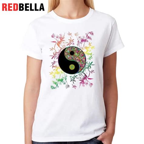 Redbella Rainbow Psychedelic Women T Shirt Artistic Eight Diagrams Graphics Clothes Printed