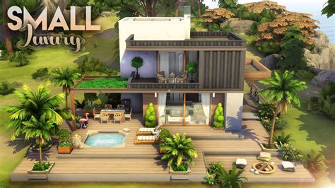 Small Luxury House 4 No Cc The Sims 4 Speed Build Youtube