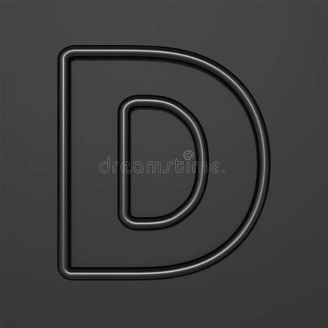 Black Outline Font Letter D 3d Stock Illustration Illustration Of