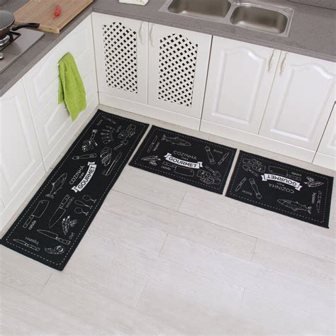 Accent/runner rugs can be machine washed. Carvapet 3 Piece Non-Slip Kitchen Mat Rubber Backing ...