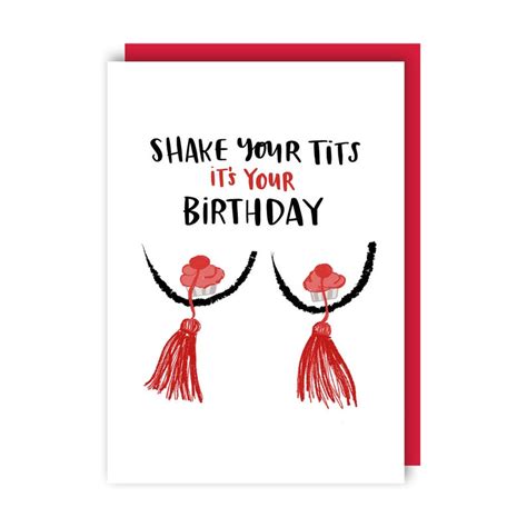 Shake Your Tits It S Your Birthday Card Funny Boobs Etsy