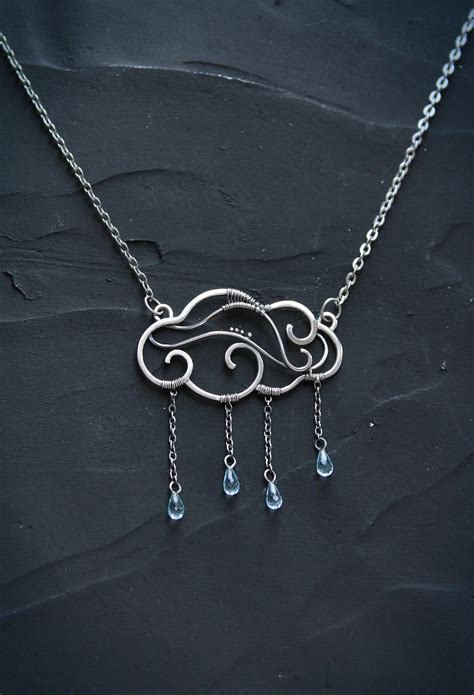 Silver necklace Raining Cloud | Etsy | Fine silver jewelry, Sterling silver jewelry, Silver necklace