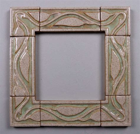 Grueby Faience 8 Piece Tile Frame C1910 California Historical Design