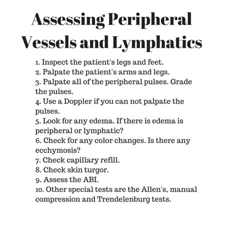 Attachedtonursing Health Assessmentperipheral Vessels And Lymphatics