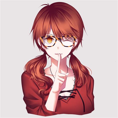 brown hair anime girl with glasses anime wallpaper hd