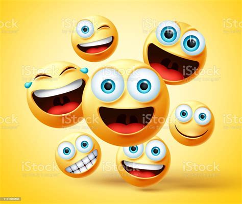 Smiley Emoticon And Emoji Group Vector Design Smileys Emoticons Cute