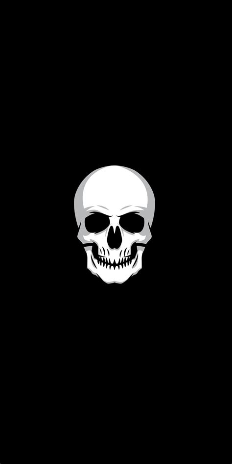 Minimal Skull Dark Artwork 1080x2160 Wallpaper Skull Wallpaper