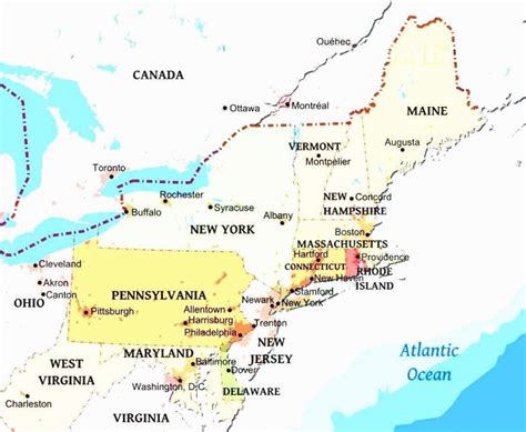 34 Map Of Northeastern Us Maps Database Source