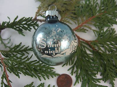 Vintage Gray Shiny Brite Mercury Glass Stencil Silent Night Christmas Ornament Antique Price