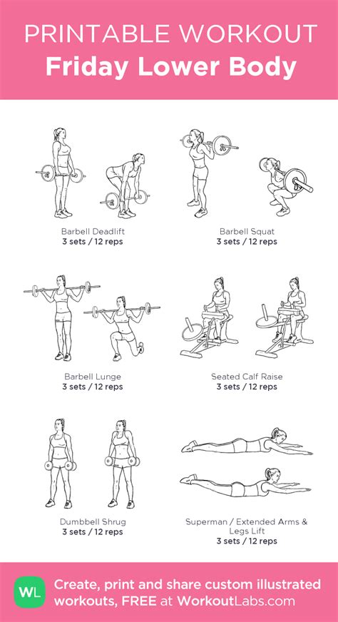 If you do exercise regularly, you most likely already know that it's not always e Friday Lower Body | Gym workout plan for women, Lower body ...