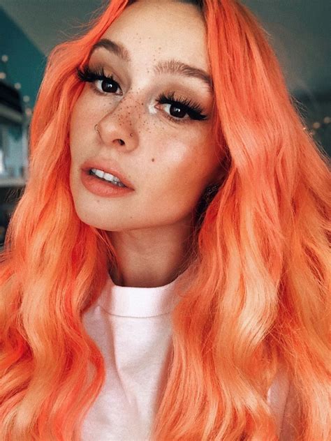 yung planet feelin just peachy 🍑 peach hair orange hair dye hair color orange