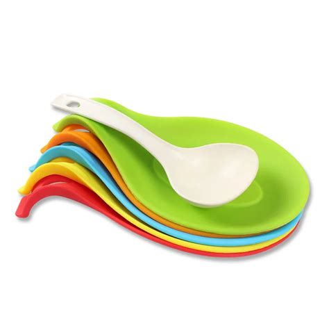 Silicone Spoon Rest Insulation Mat Heat Resistant Food Save Utensil