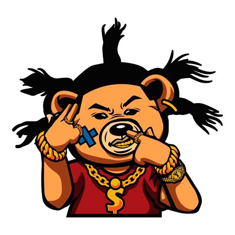 Gangster Teddy Bear Dreads Showing Gold Teeth Necklace Svg D Inspire