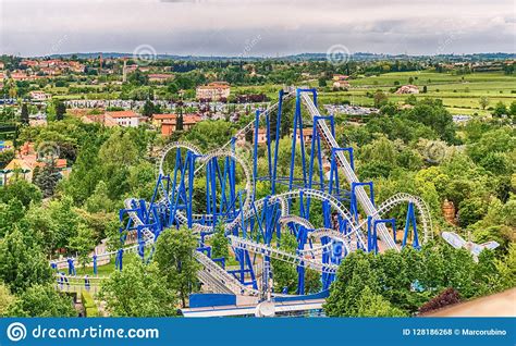 Rollercoaster Inside Gardaland Amusement Park Near Lake Garda