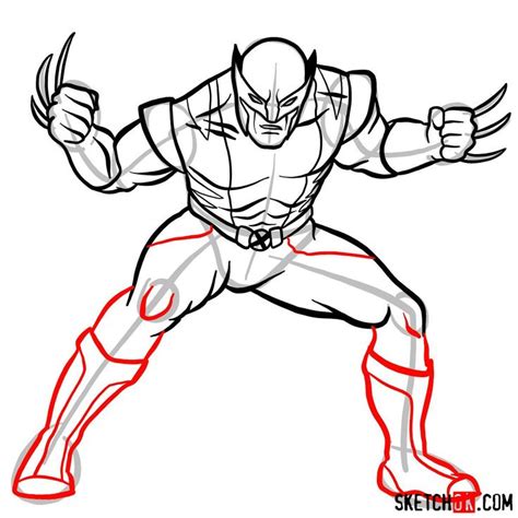 How To Draw Wolverine In His Superhero Suit Sketchok Step By Step