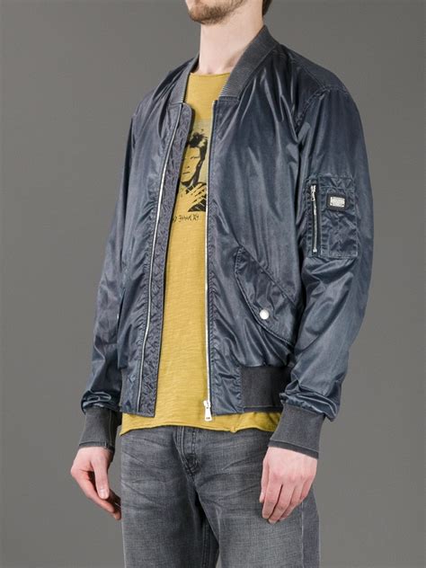 Dolce And Gabbana Bomber Jacket In Blue For Men Lyst