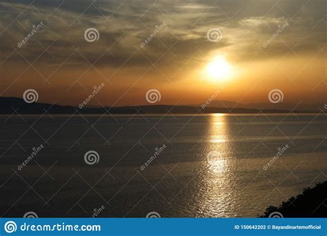 Summer Sunset In The Adriatic Sea In Different Ration And Tones Stock