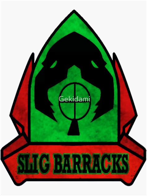 Oddworld Slig Barracks Logo Sticker By Gekidami Redbubble
