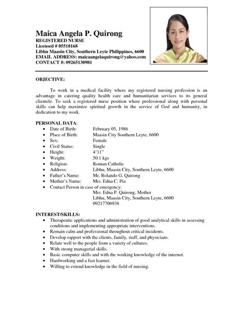 Sample Resume Philippines Resume Templates You Can Download Via