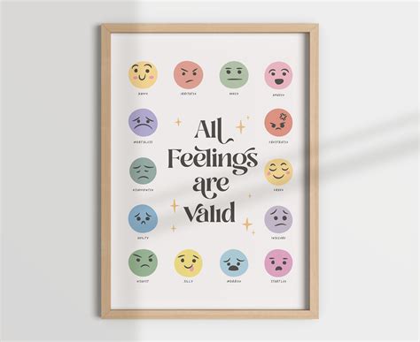 All Feelings Are Valid Feelings Chart Emotions Feelings Poster